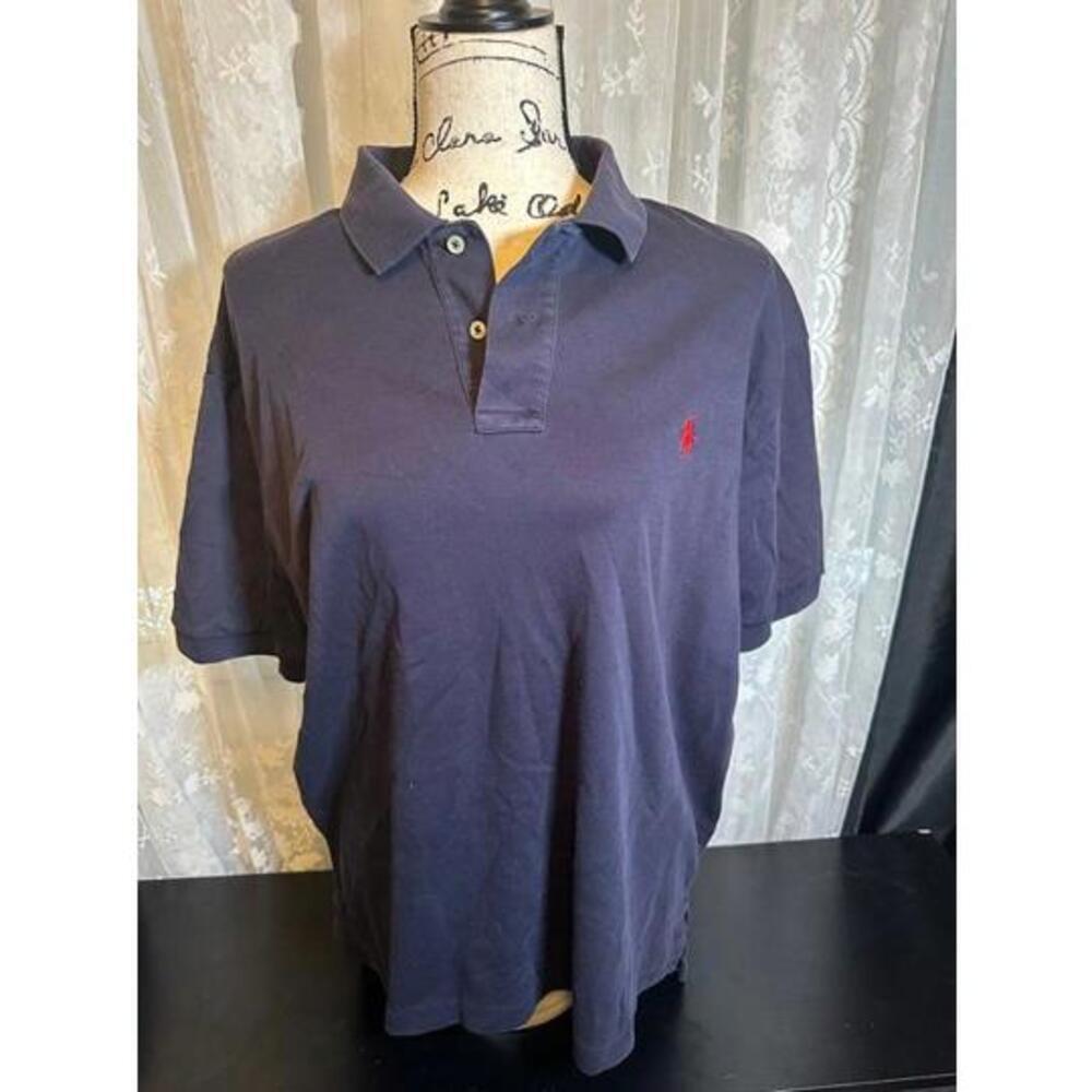 Polo by Ralph Lauren Men's Navy Blue Polo Shirt - Size L